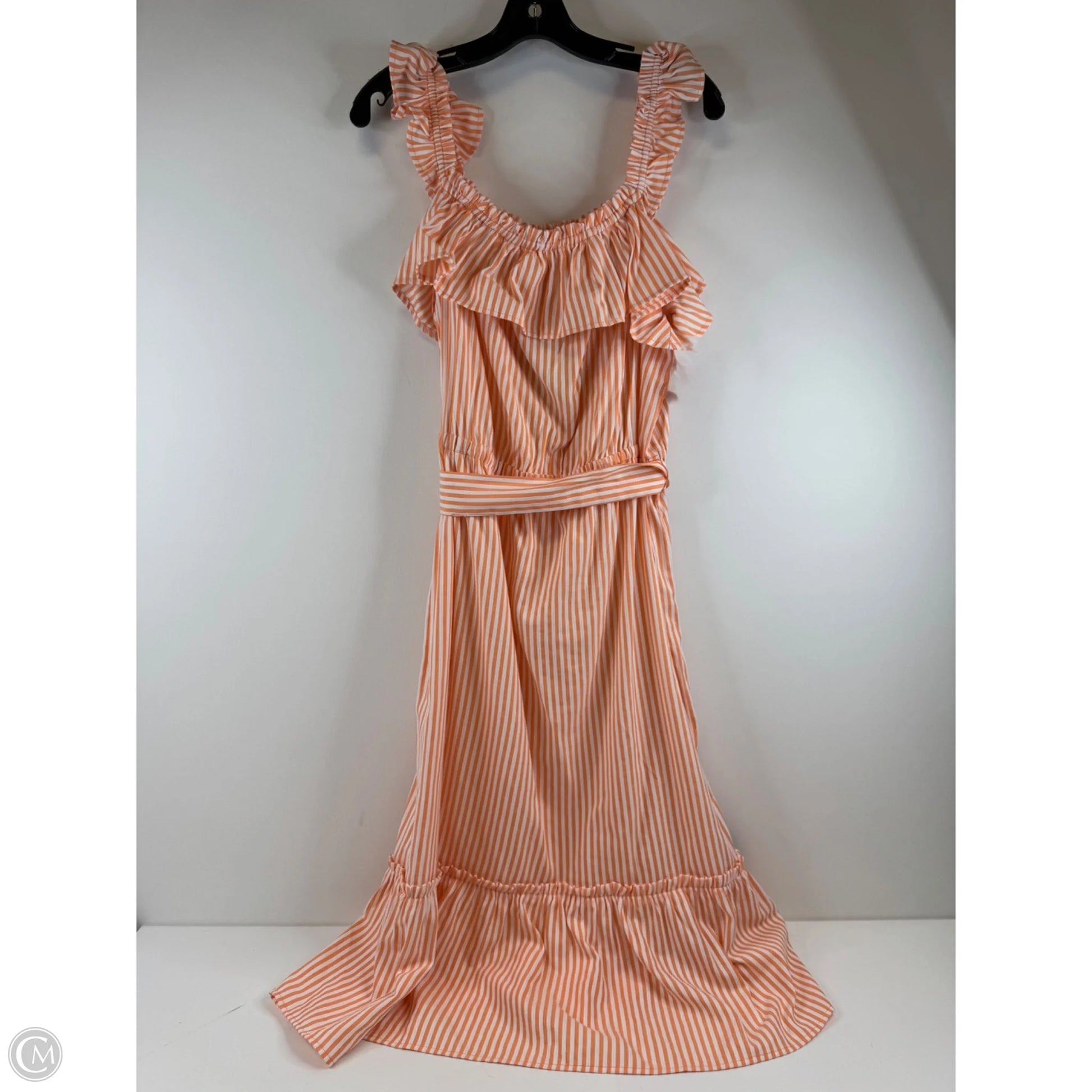 Dress Casual Midi By Michael By Michael Kors In Orange & White, Size: – Clothes Mentor Syracuse NY #144 Dress Casual Midi By Michael By Michael Kors In Orange & White, Size: – Clothes Mentor Syracuse NY #144