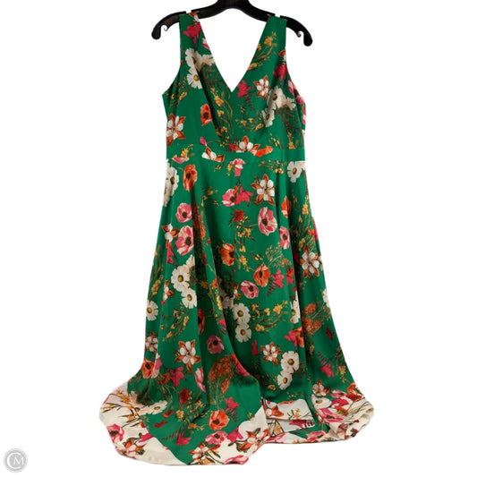 Dress Casual Midi By Vince Camuto In Green & Orange, Size: M