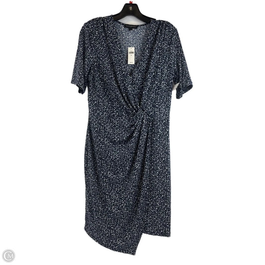 Dress Casual Midi By Banana Republic In Blue & White, Size: M