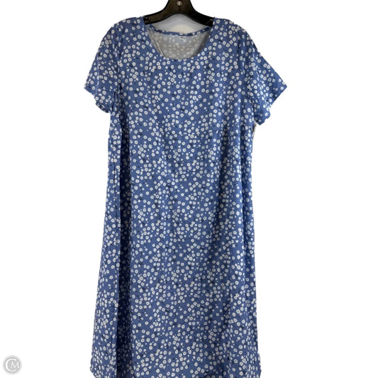 Dress Casual Midi By Clothes Mentor In Blue & White, Size: M