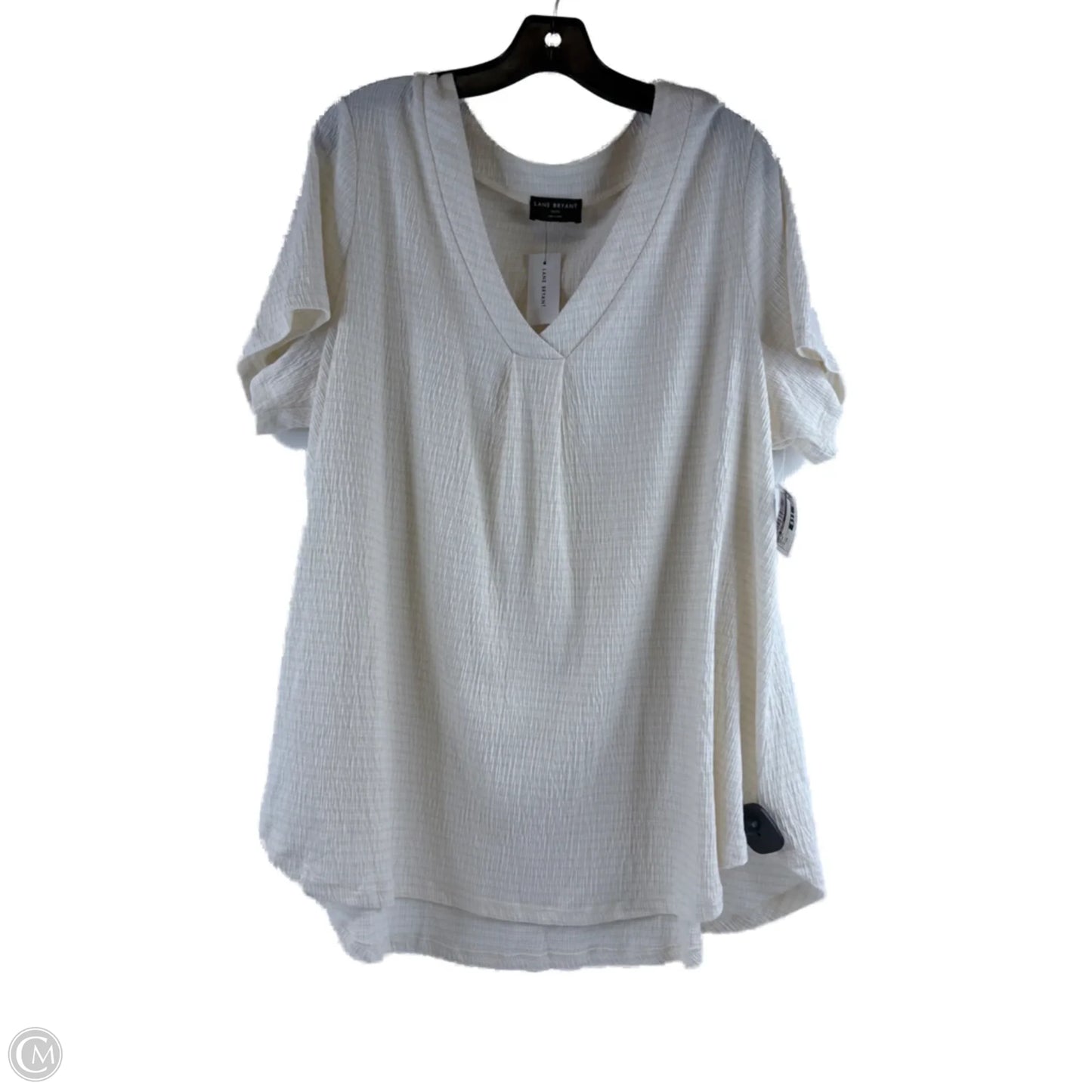 Top Short Sleeve By Lane Bryant In Cream, Size: 1x