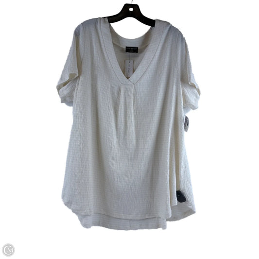 Top Short Sleeve By Lane Bryant In Cream, Size: 1x