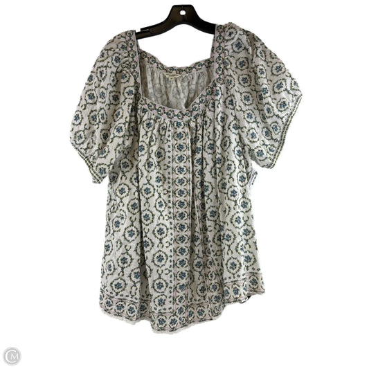 Top Short Sleeve Basic By Max Studio In Blue & Green, Size: 3x