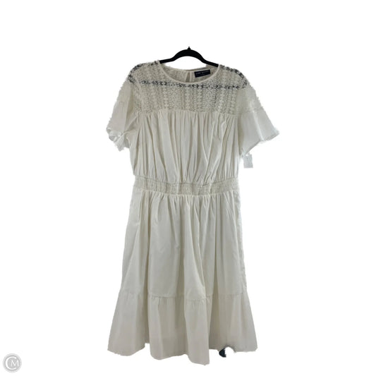 Dress Casual Midi By Lane Bryant In White, Size: Xl