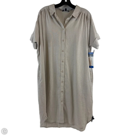 Dress Casual Midi By Clothes Mentor In Beige, Size: L
