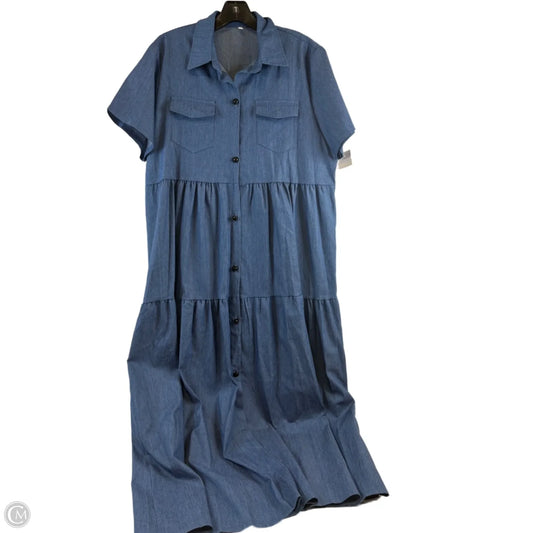 Dress Casual Maxi By Clothes Mentor In Blue Denim, Size: 3x