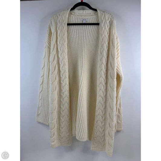 Sweater Cardigan By Nine West Apparel In Cream, Size: L