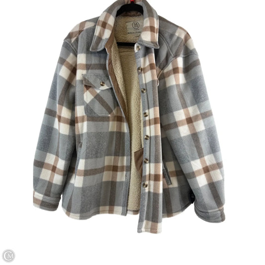 Jacket Shirt By Sage In Grey & Tan, Size: Xl