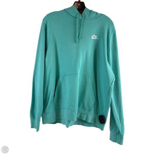 Sweatshirt Hoodie By Nike Apparel In Teal, Size: L