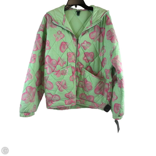 Jacket Puffer & Quilted By Wild Fable In Green & Pink, Size: S