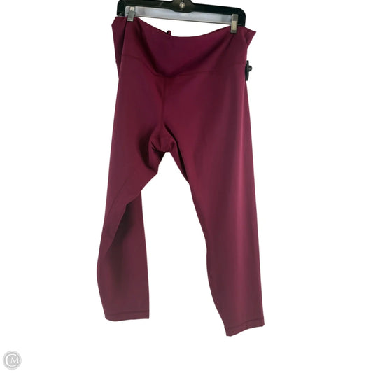 Athletic Leggings Capris By Lululemon In Maroon, Size: 2x