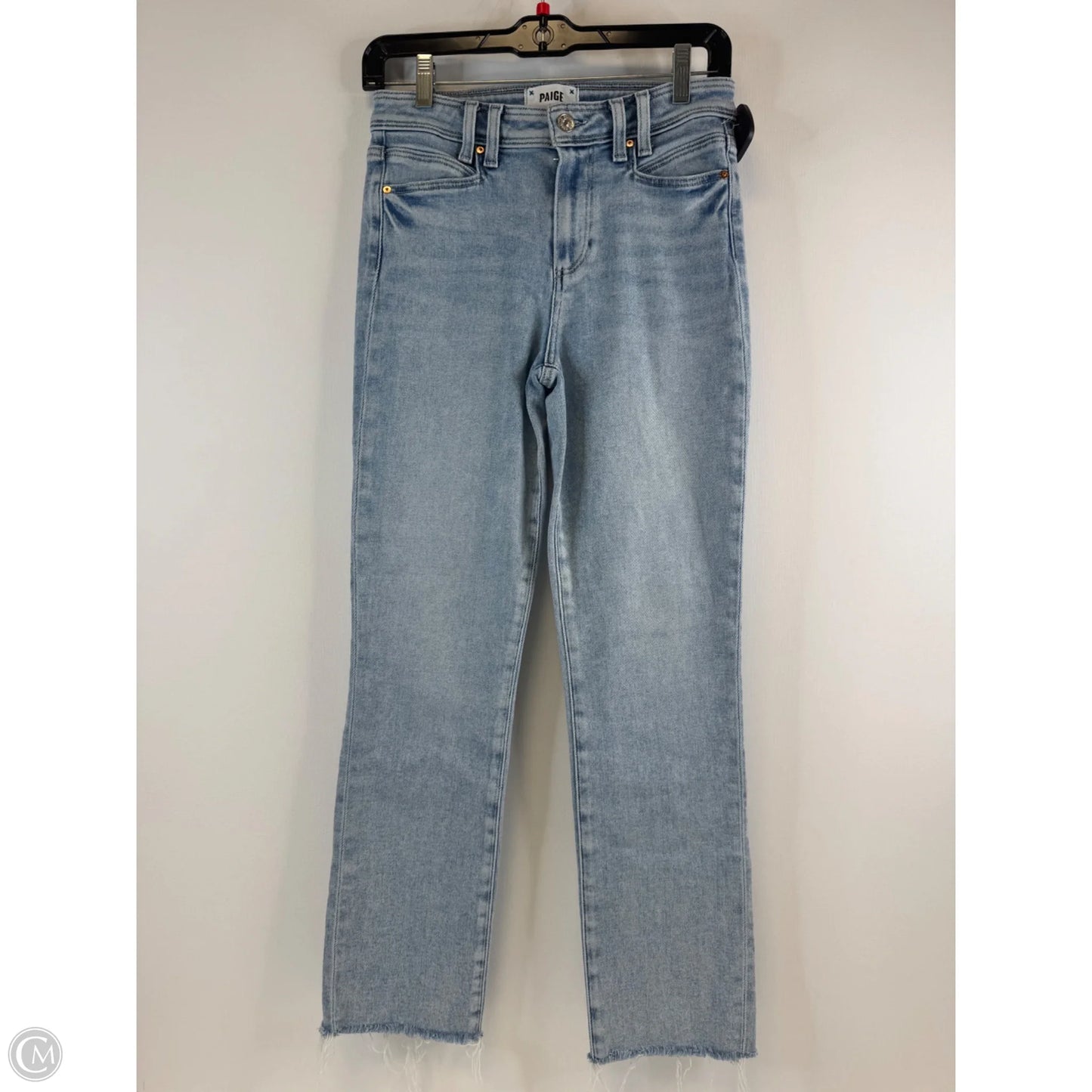 Jeans Straight By Paige In Blue Denim, Size: 4