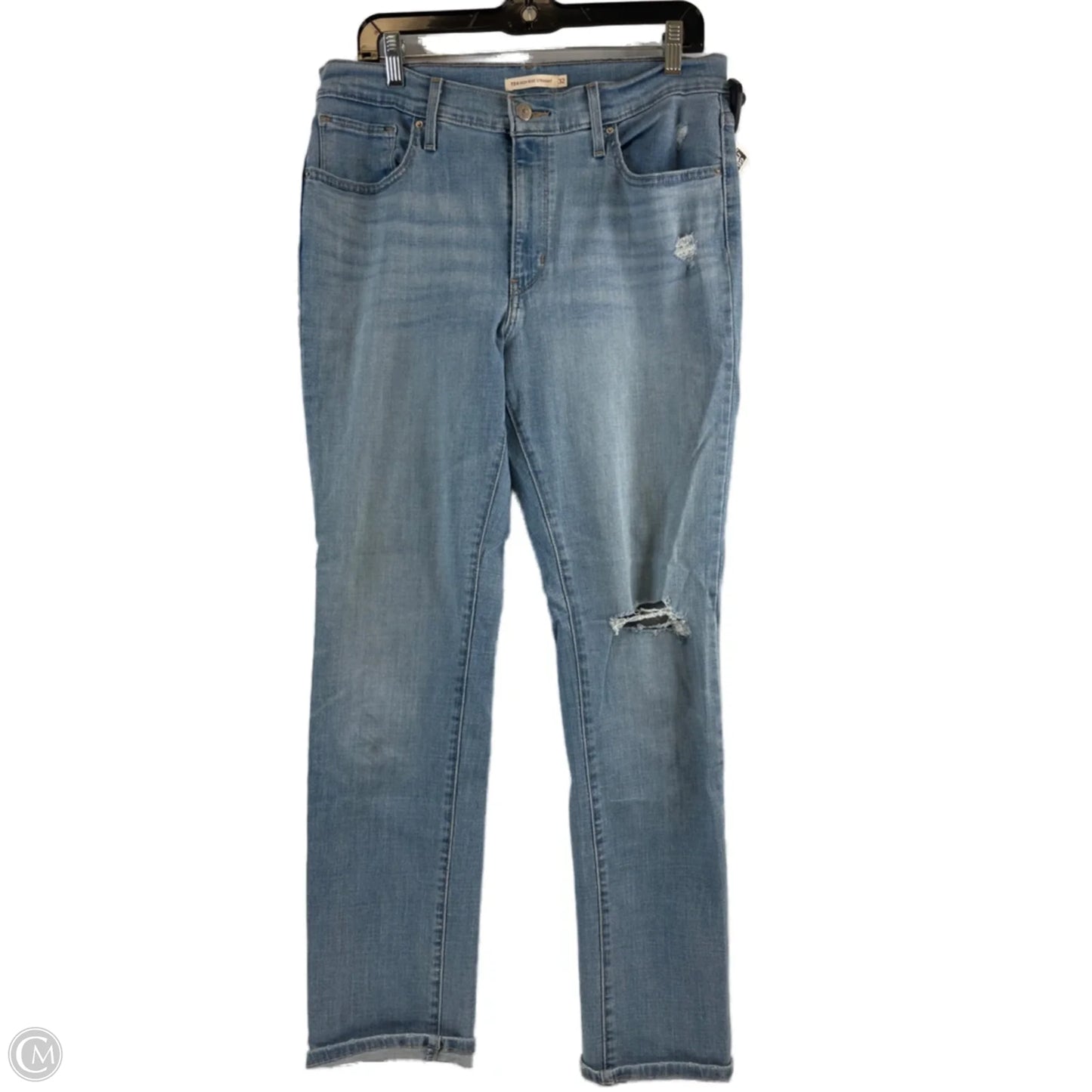 Jeans Straight By Levis In Blue Denim, Size: 10