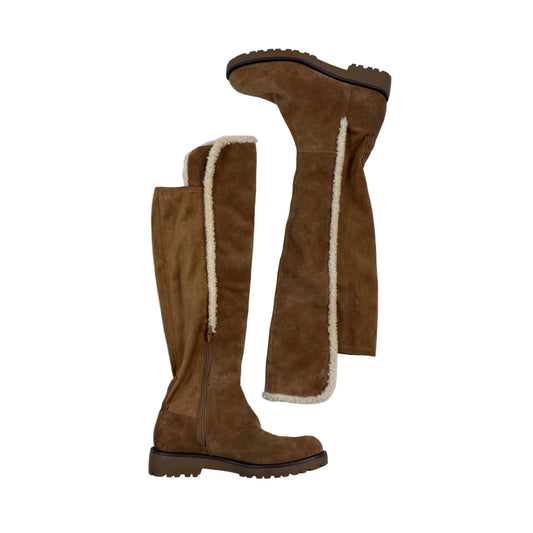Boots Over-the-knee Heels By Sole Society In Beige, Size: 8