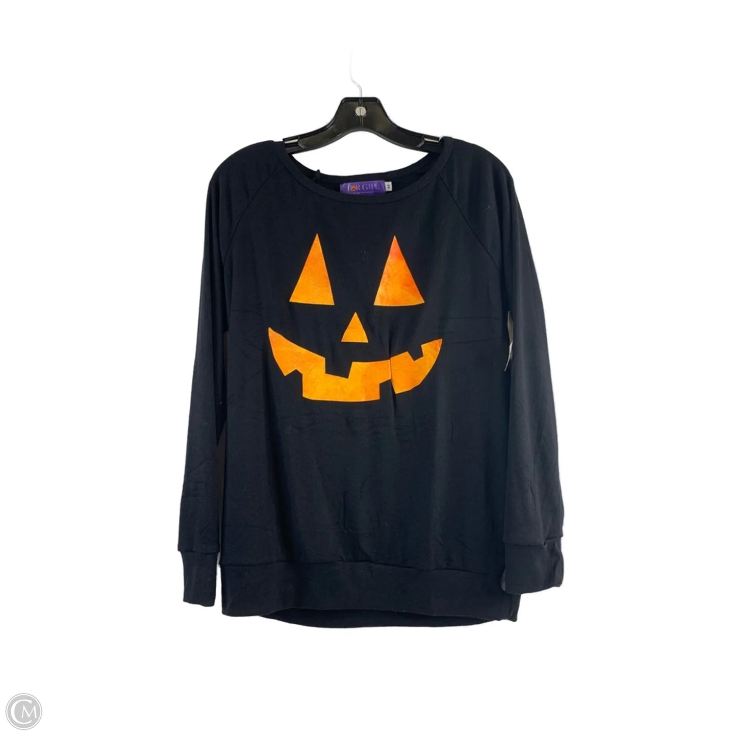 Top Long Sleeve By Clothes Mentor In Black & Orange, Size: M