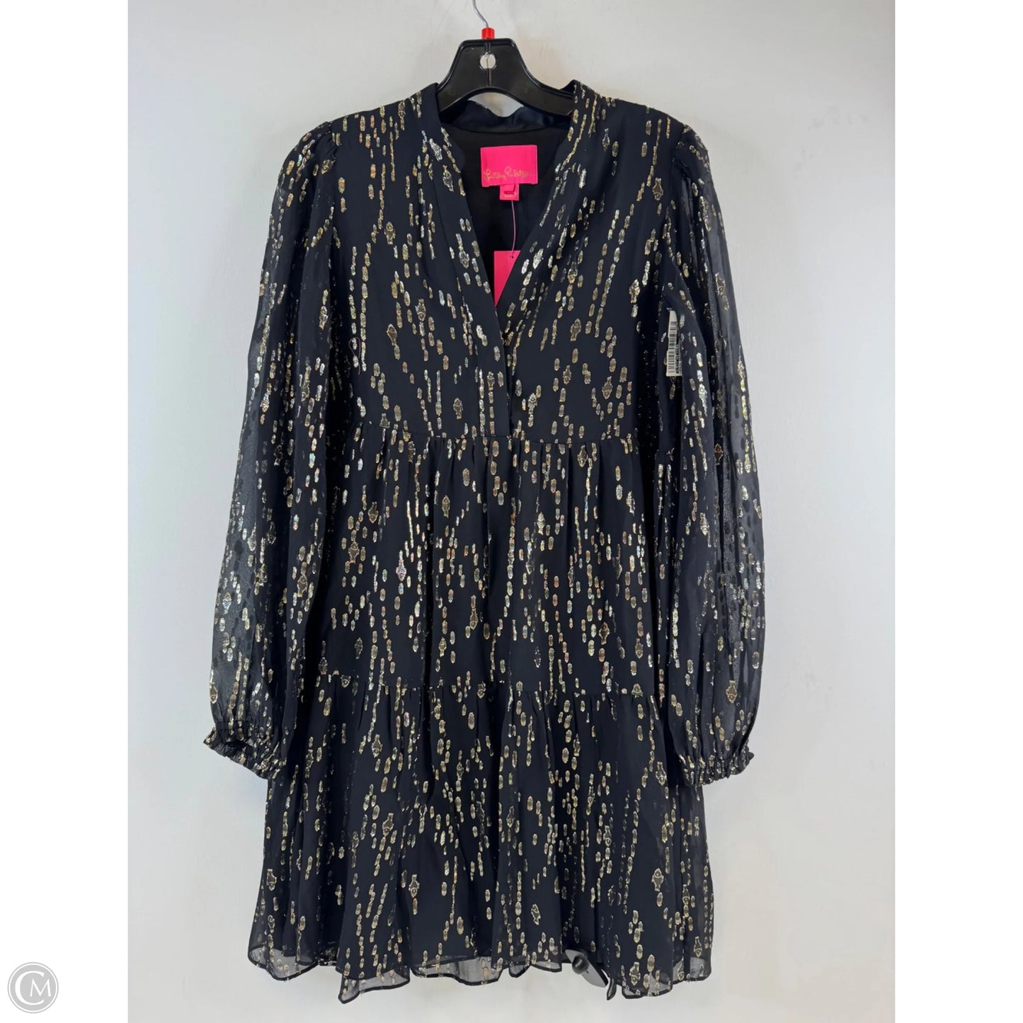 Dress Designer By Lilly Pulitzer In Black & Gold, Size: S