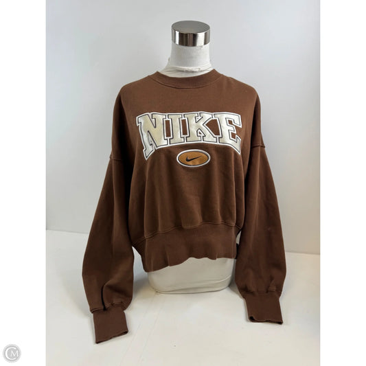 Sweatshirt Crewneck By Nike Apparel In Brown, Size: Xs