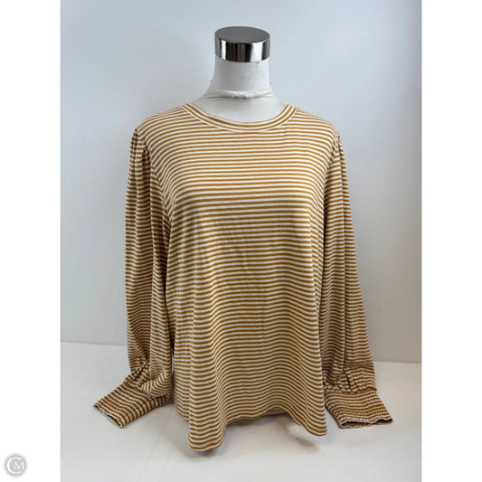 Top Long Sleeve By Lc Lauren Conrad In White & Yellow, Size: Xl