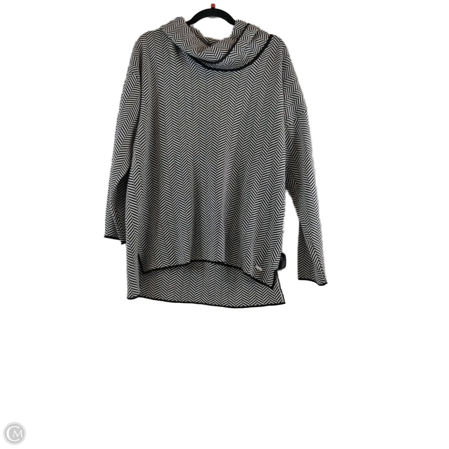 Sweater By Calvin Klein In Black & White, Size: L