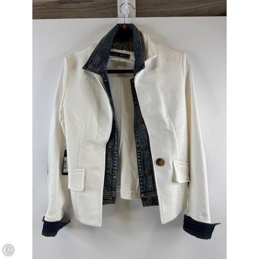 Blazer By Clothes Mentor In Blue & White, Size: M