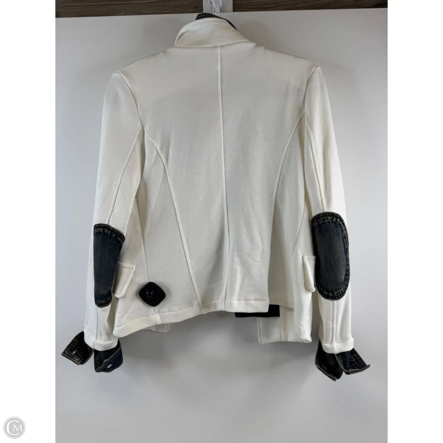 Blazer By Clothes Mentor In Blue & White, Size: M