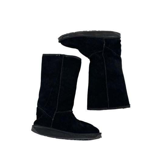 Boots Mid-calf Flats By Emu In Black, Size: 8