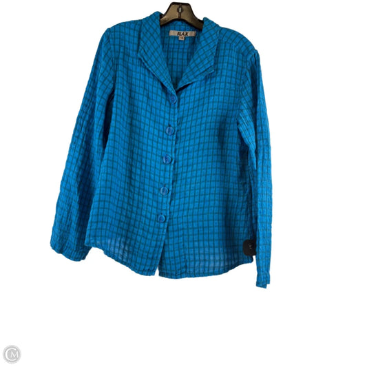 Top Long Sleeve By Flax In Blue & Green, Size: S