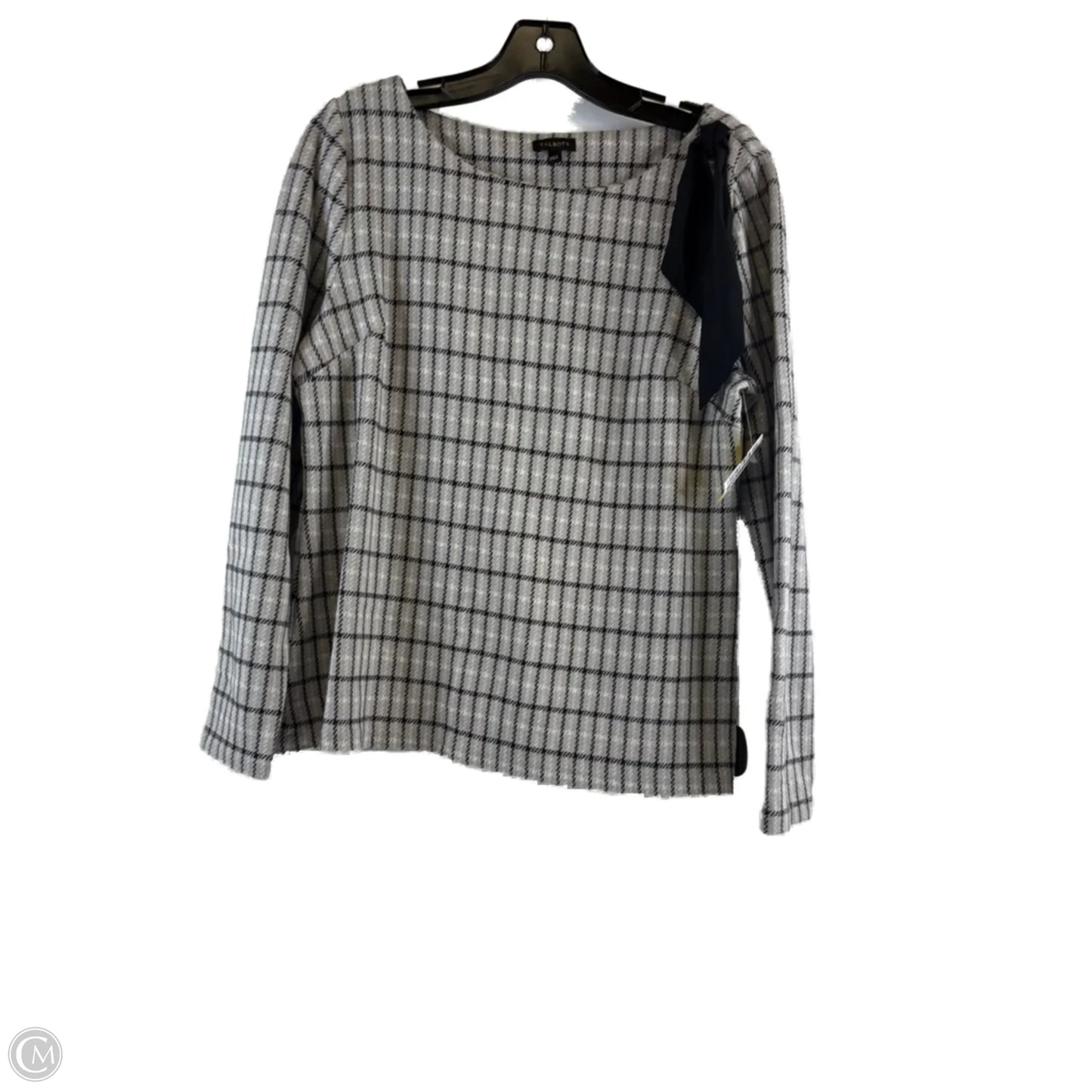 Top Long Sleeve By Talbots In Black & Grey, Size: M