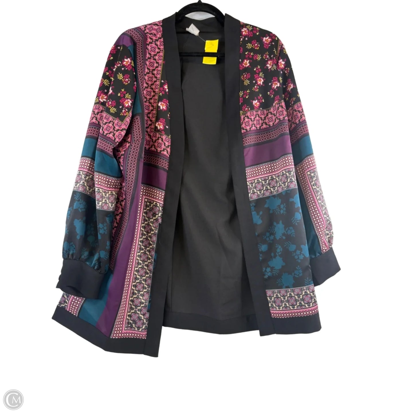 Cardigan By Chicos In Black & Pink, Size: M