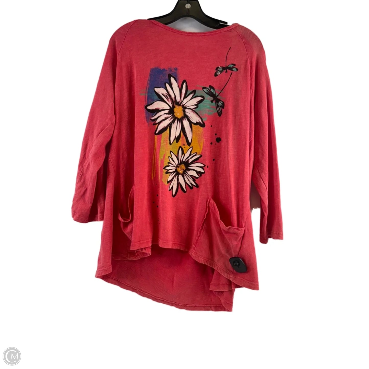 Top 3/4 Sleeve By Jess And Jane In Coral, Size: L