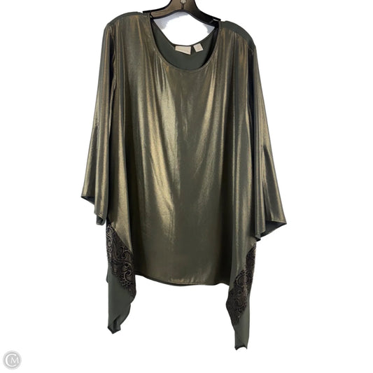 Top 3/4 Sleeve By Chicos In Green, Size: Xxl