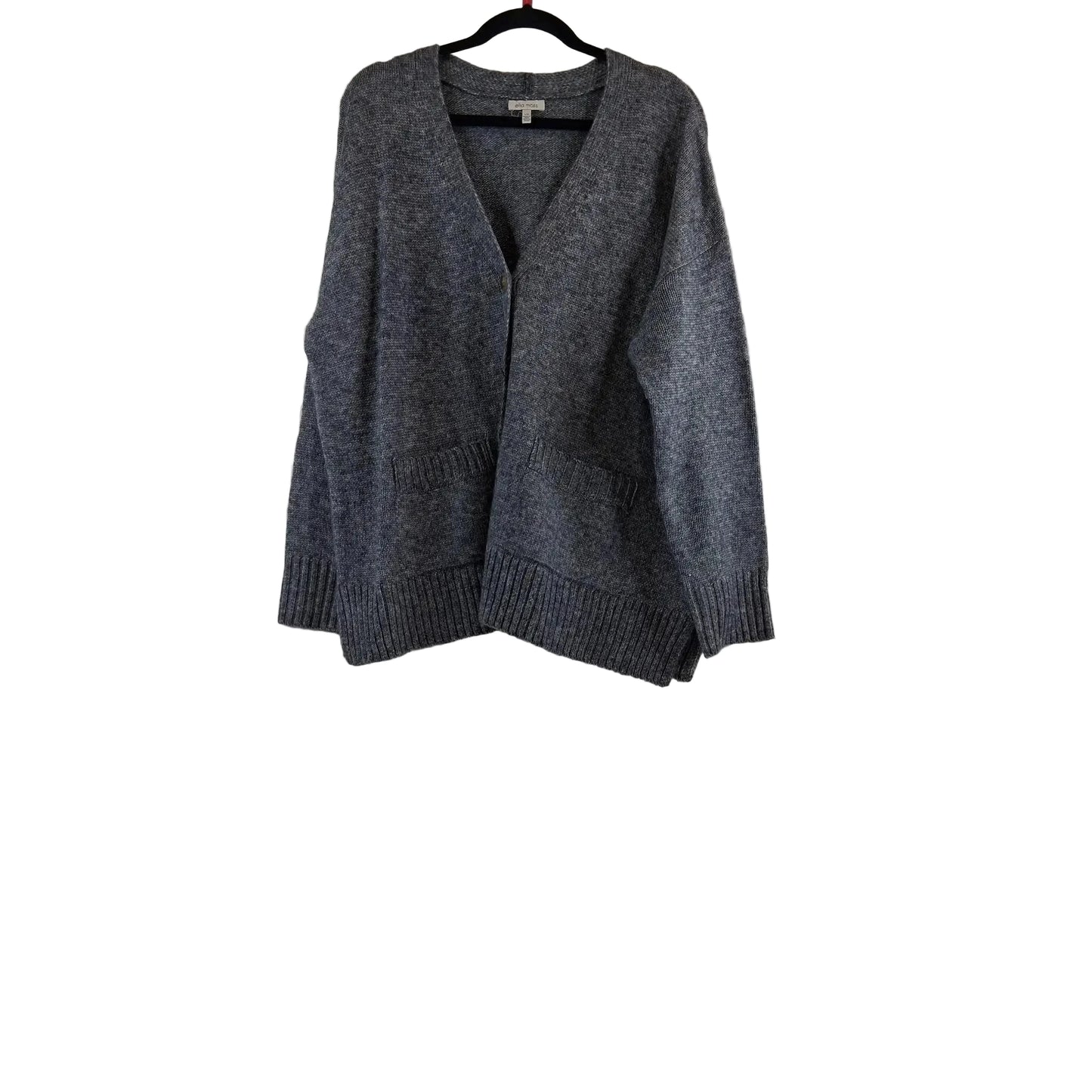 Sweater Cardigan By Ella Moss In Grey, Size: L