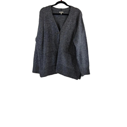Sweater Cardigan By Ella Moss In Grey, Size: L