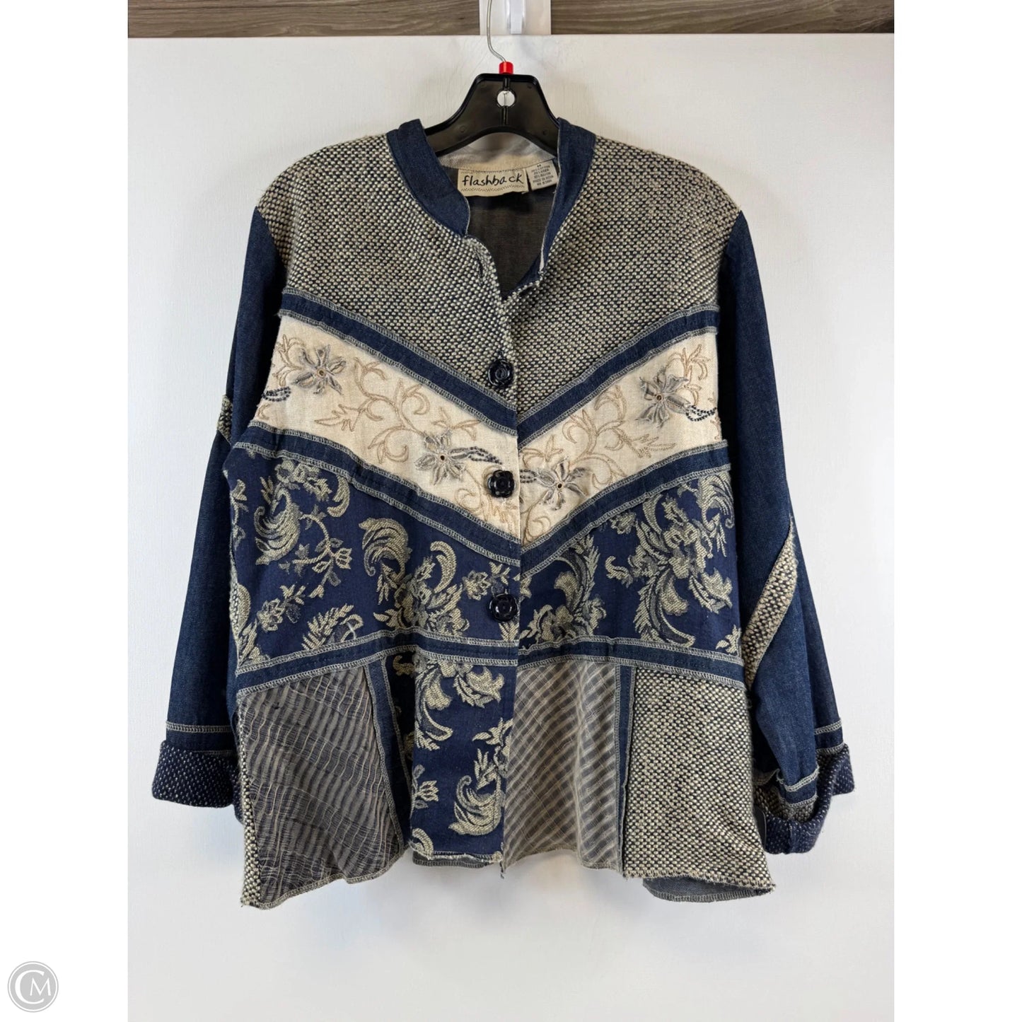 Blazer By Clothes Mentor In Blue Denim, Size: M