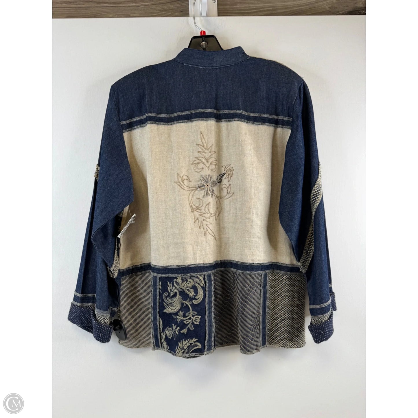Blazer By Clothes Mentor In Blue Denim, Size: M