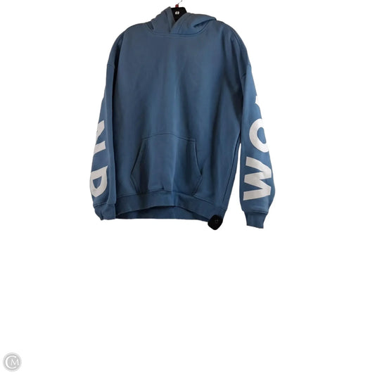 Sweatshirt Hoodie By Clothes Mentor In Blue & White, Size: M