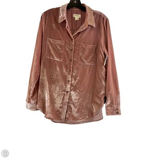 Top Long Sleeve By Maeve In Pink, Size: S
