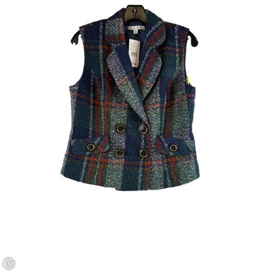 Vest Sweater By Cabi In Blue & Orange, Size: S