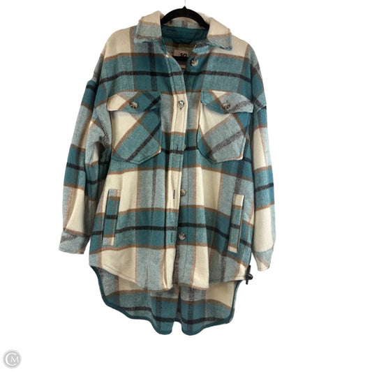 Jacket Shirt By So In Blue & Cream, Size: M