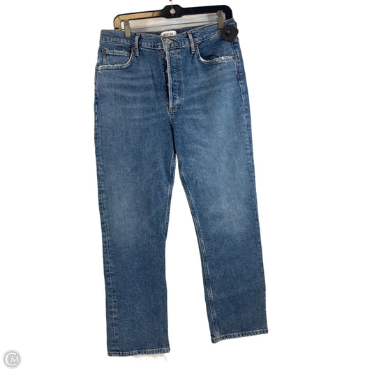 Jeans Straight By Agolde In Blue Denim, Size: 8
