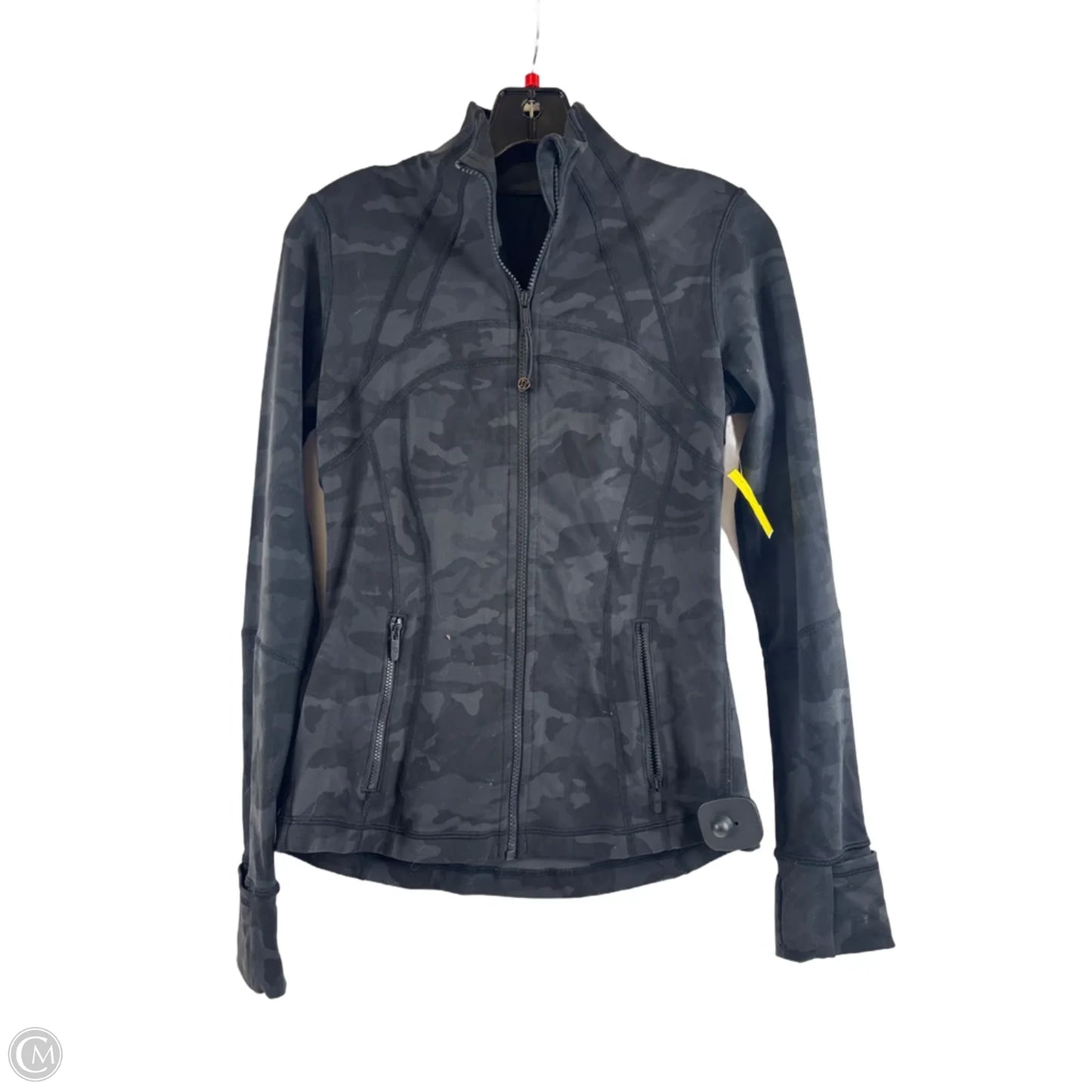 Athletic Jacket By Lululemon In Black & Grey, Size: S
