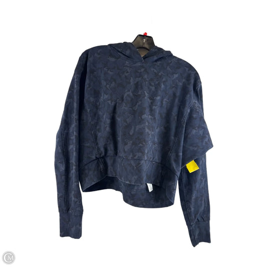 Sweatshirt Hoodie By Athleta In Blue & Grey, Size: S
