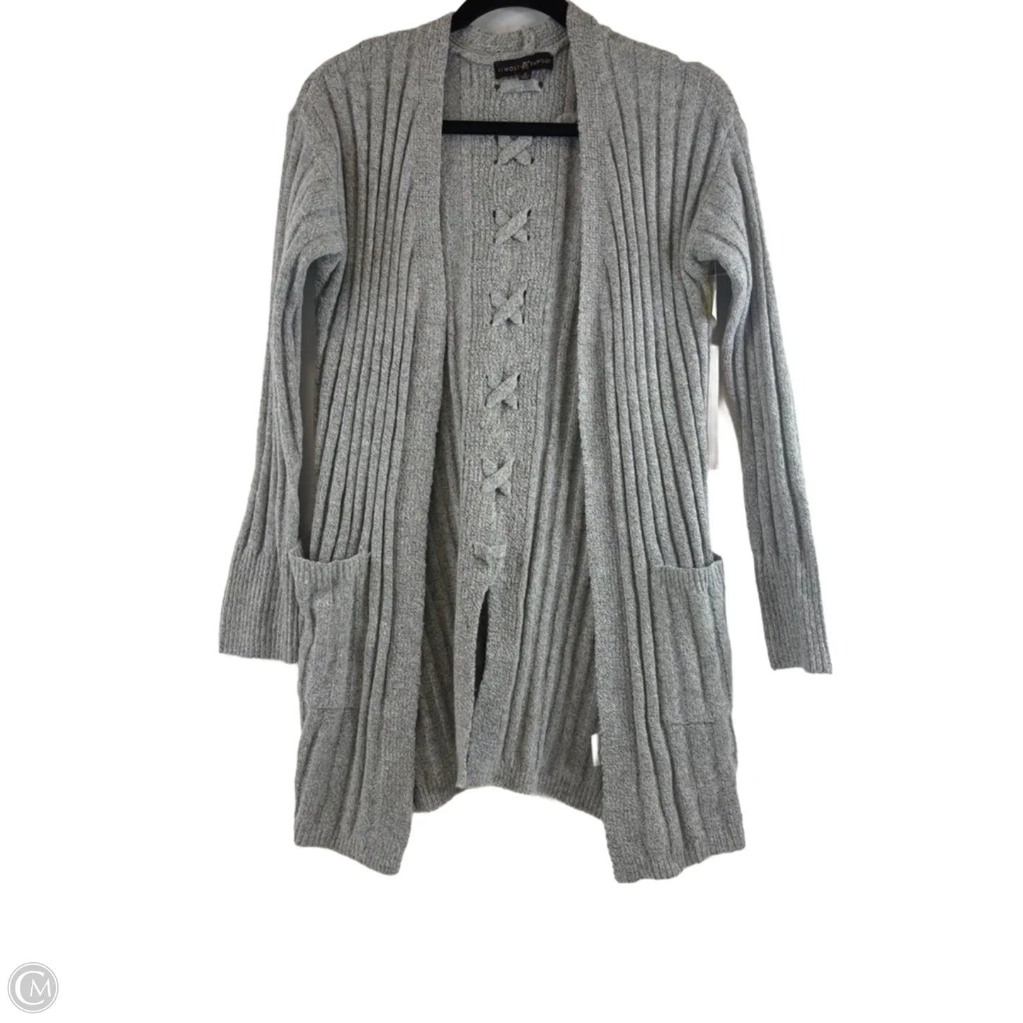 Sweater Cardigan By Almost Famous In Grey, Size: S