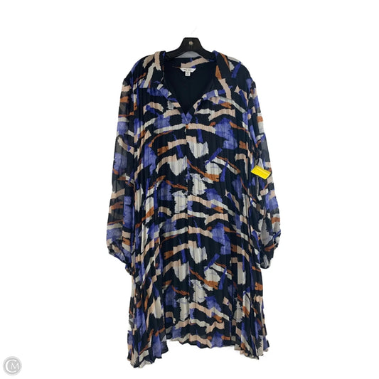 Dress Work By Nine West Apparel In Blue & Orange, Size: 3x