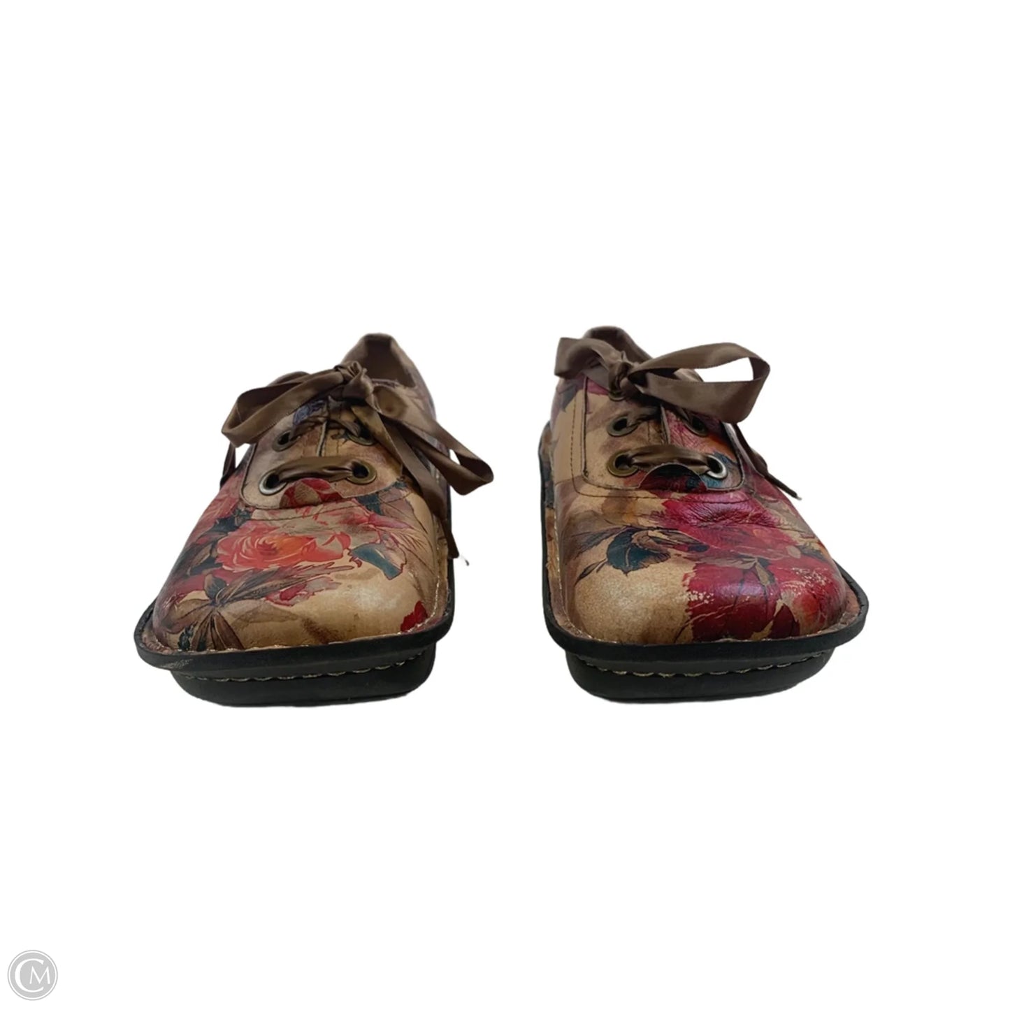 Shoes Flats By Alegria In Red & Tan, Size: 6