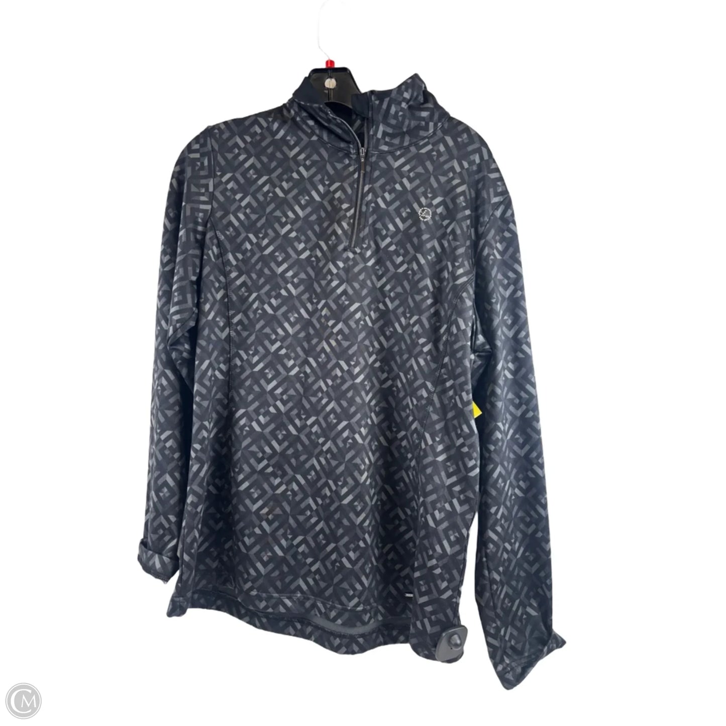 Athletic Top Long Sleeve Collar By Clothes Mentor In Black & Silver, Size: Xl