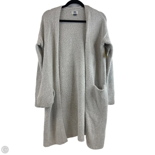 Sweater Cardigan By Old Navy In Grey & White, Size: M