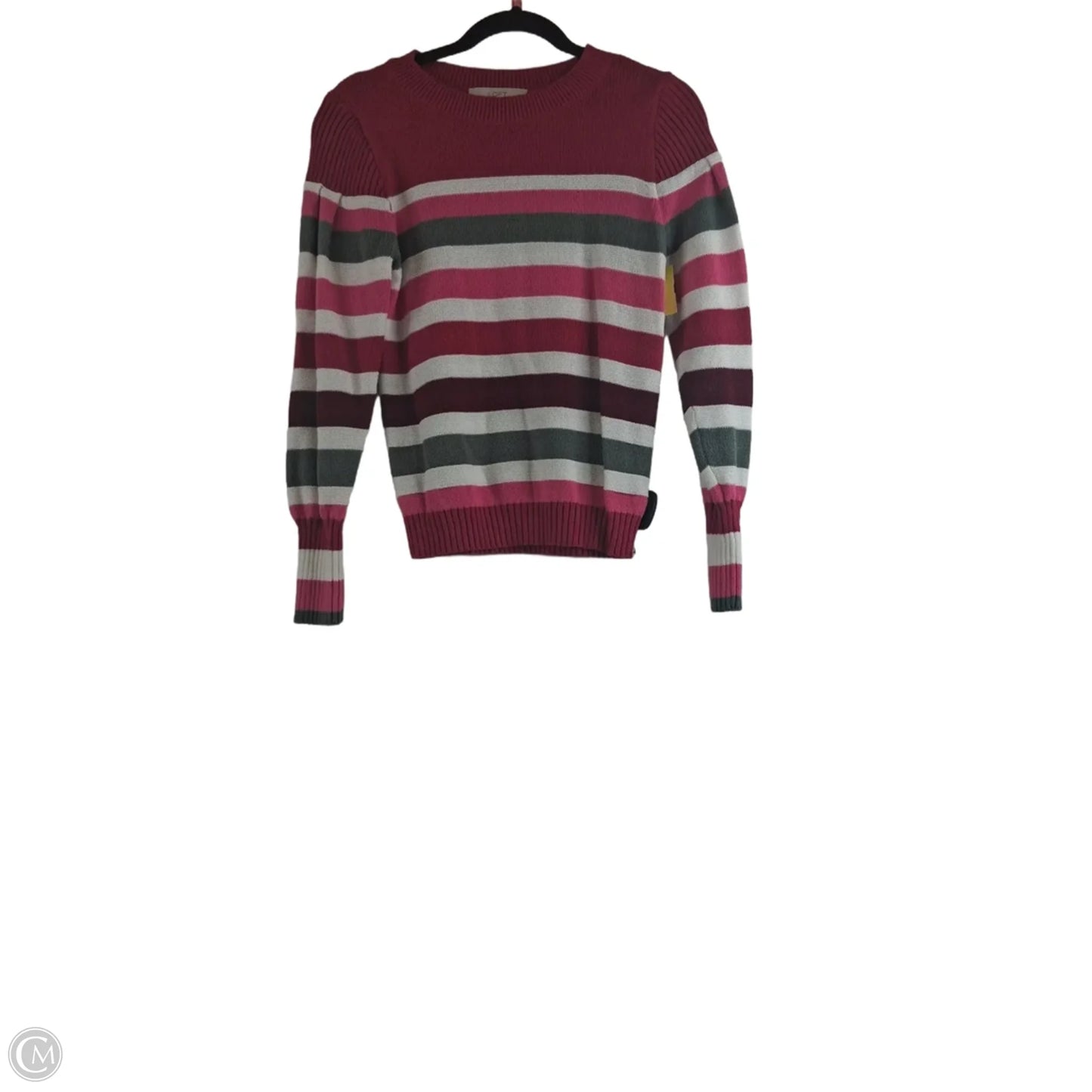 Sweater By Loft In Pink & White, Size: S