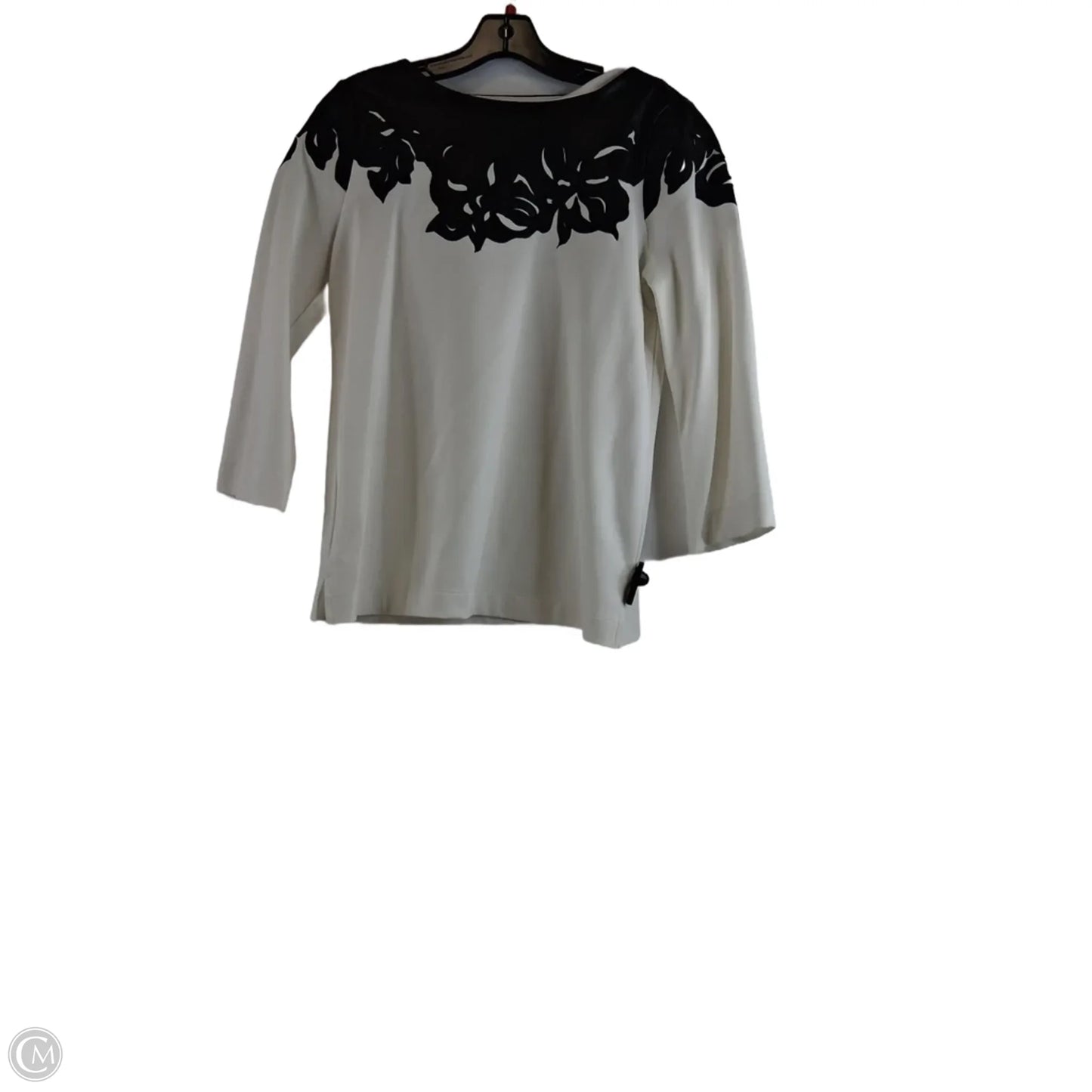 Top Long Sleeve By Chicos In Black & Brown, Size: S