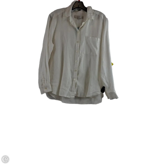 Top Long Sleeve By Loft In Ivory, Size: Lp